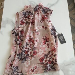 Vince Camuto Pink and Red Floral Blouse